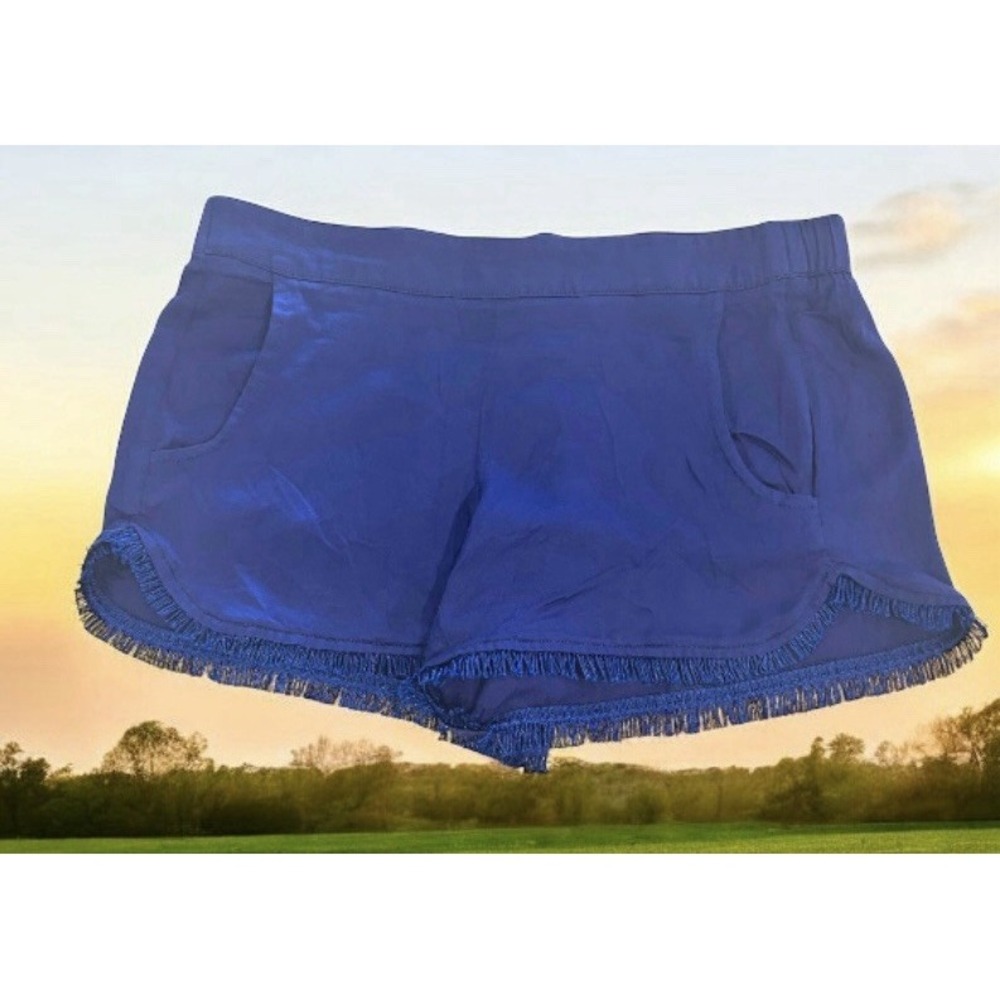 Lilly Pulitzer Blue Cocoa Shorts in Size Extra Small XS Fringe Resort Navy Vacay